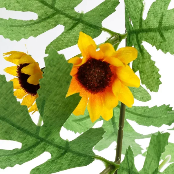 Herbstdeko | Girlanden & Ranken^DecoWoerner Künstliche Sonnenblumengirlande 125 Cm gelb