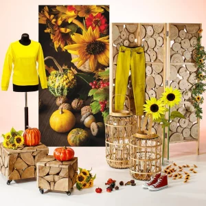 Herbstdeko | Girlanden & Ranken^DecoWoerner Künstliche Sonnenblumengirlande 125 Cm gelb