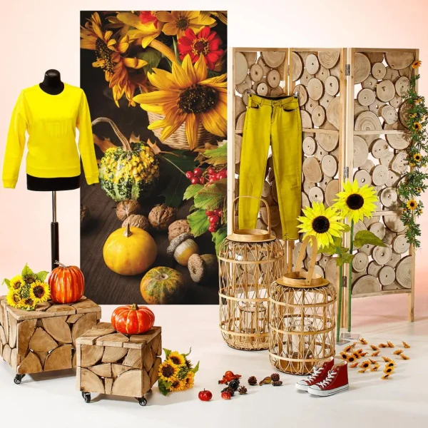 Herbstdeko | Girlanden & Ranken^DecoWoerner Künstliche Sonnenblumengirlande 125 Cm gelb