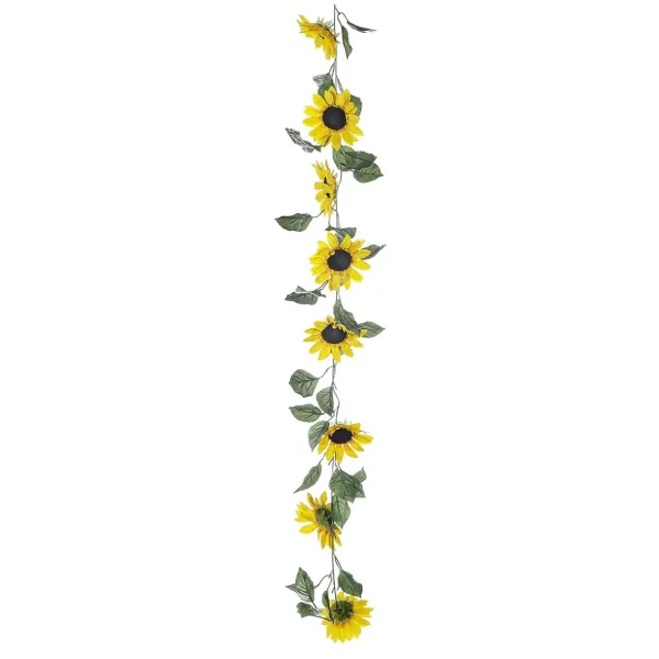 Herbstdeko | Girlanden & Ranken^DecoWoerner Künstliche Sonnenblumen-Girlande Kunstranke 150 Cm gelb
