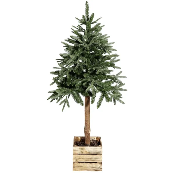 Tischbäume & Tannenzweige | Künstliche Weihnachtsbäume^DecoWoerner Künstliche Tanne Im Holzwürfel grün