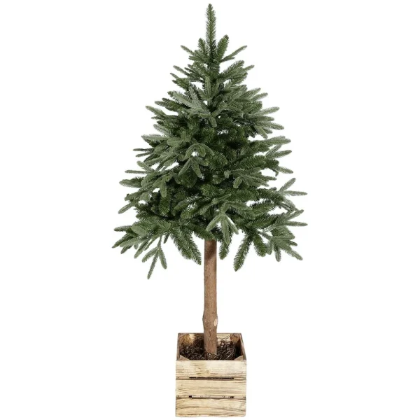 Tischbäume & Tannenzweige | Künstliche Weihnachtsbäume^DecoWoerner Künstliche Tanne Im Holzwürfel grün
