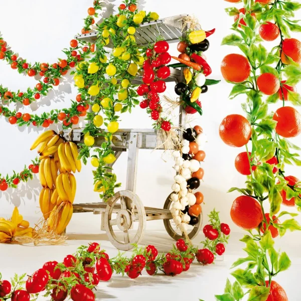 Girlanden & Ranken | Gemüse & Kräuter^DecoWoerner Künstliche Tomaten-Ranke 200 Cm rot