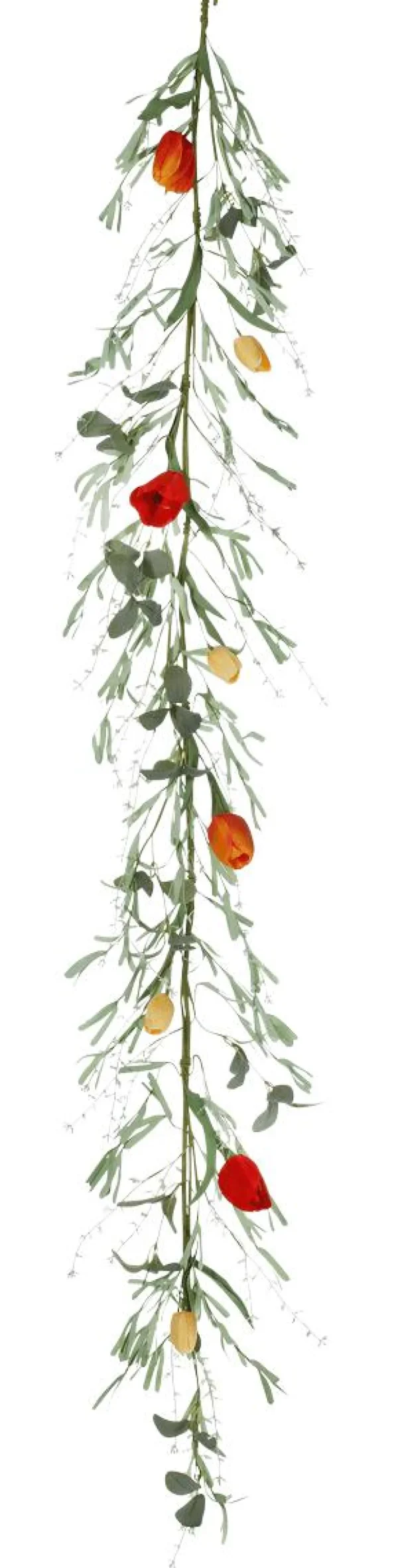 Frühlingsdeko | Girlanden & Ranken^DecoWoerner Künstliche Tulpen-Girlande Kunstranke - Orange 158 Cm rot