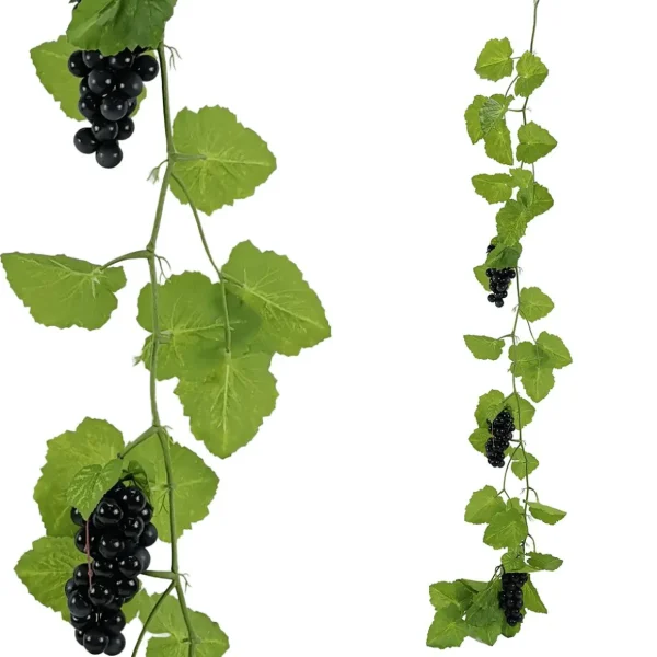 Herbstdeko | Girlanden & Ranken^DecoWoerner Künstliche Weinblattranke Mit Trauben 180 Cm grün