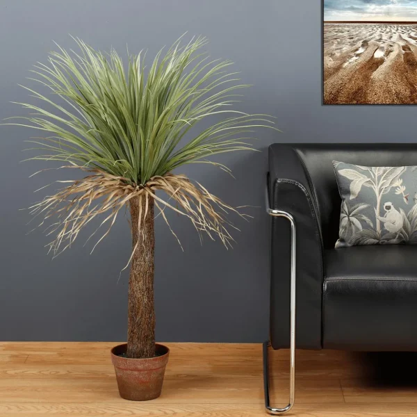 Zimmerpflanzen^DecoWoerner Künstliche Yucca Palme "wild" Im Topf 110 Cm grün