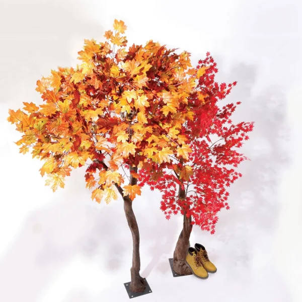 Kunstbäume | Herbstdeko^DecoWoerner Künstlicher Ahorn Herbstbaum -gelb, 270 Cm orange