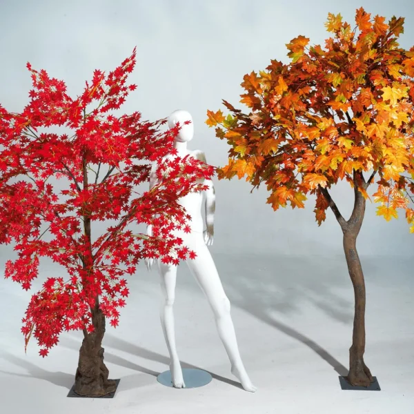 Kunstbäume | Herbstdeko^DecoWoerner Künstlicher Ahorn Herbstbaum -gelb, 270 Cm orange