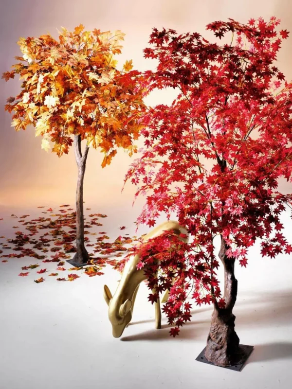 Kunstbäume | Herbstdeko^DecoWoerner Künstlicher Ahorn Herbstbaum -gelb, 270 Cm orange
