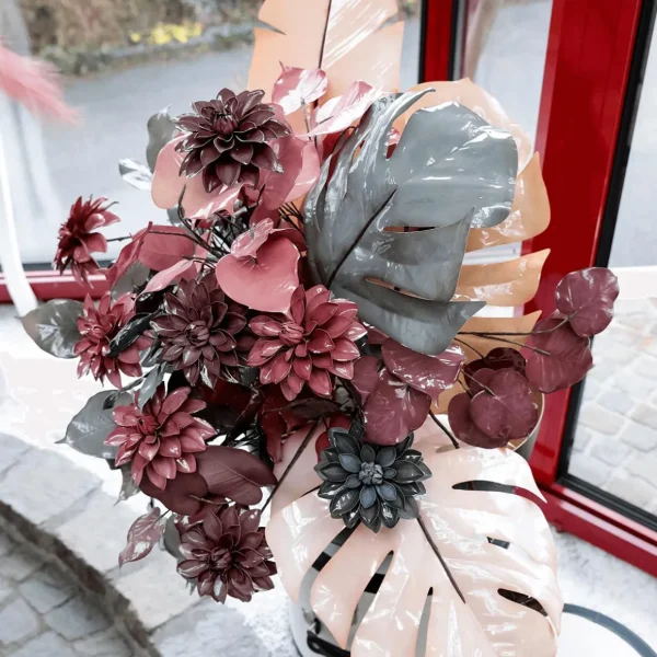 Herbstdeko^DecoWoerner Künstlicher Blätterzweig 60 Cm rot