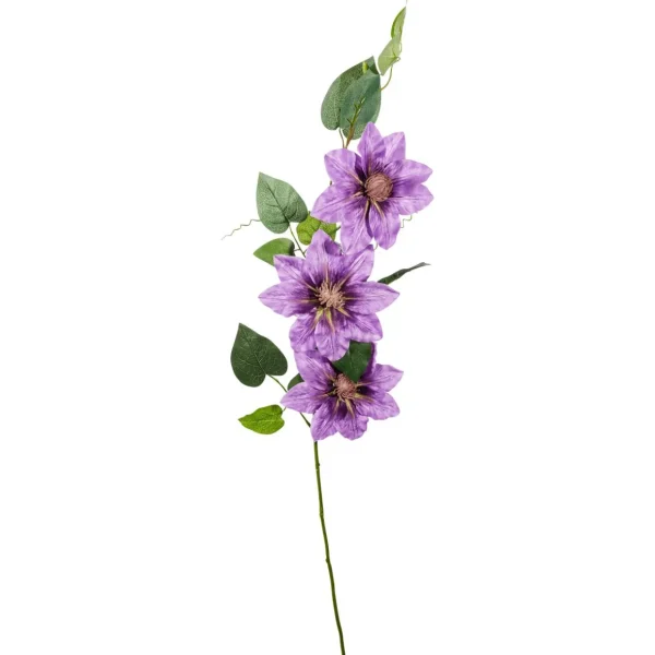 Äste & Zweige^DecoWoerner Künstlicher Clematis-Zweig Lila, 80 Cm violett