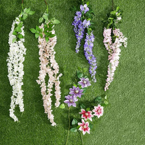 Äste & Zweige^DecoWoerner Künstlicher Clematis-Zweig Lila, 80 Cm violett