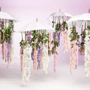 Äste & Zweige^DecoWoerner Künstlicher Clematis-Zweig Lila, 80 Cm violett
