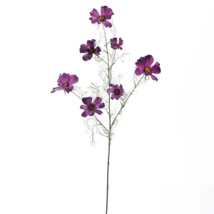 Kunstblumen^DecoWoerner Künstlicher Cosmos Deko-Zweig Lila 90cm violett