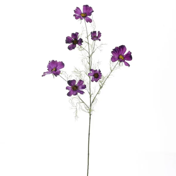 Kunstblumen^DecoWoerner Künstlicher Cosmos Deko-Zweig Lila 90cm violett