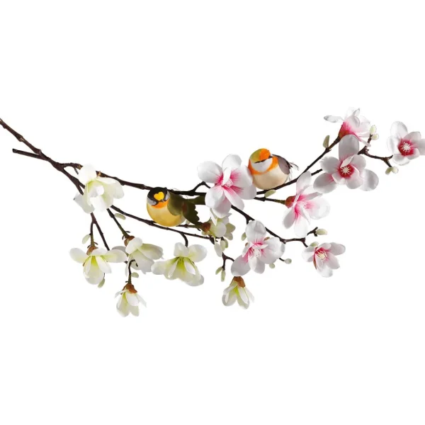 Frühlingsdeko | Äste & Zweige^DecoWoerner Künstlicher Edel-Magnolienzweig, Weiß/rosa, 100 Cm mehrfarbig
