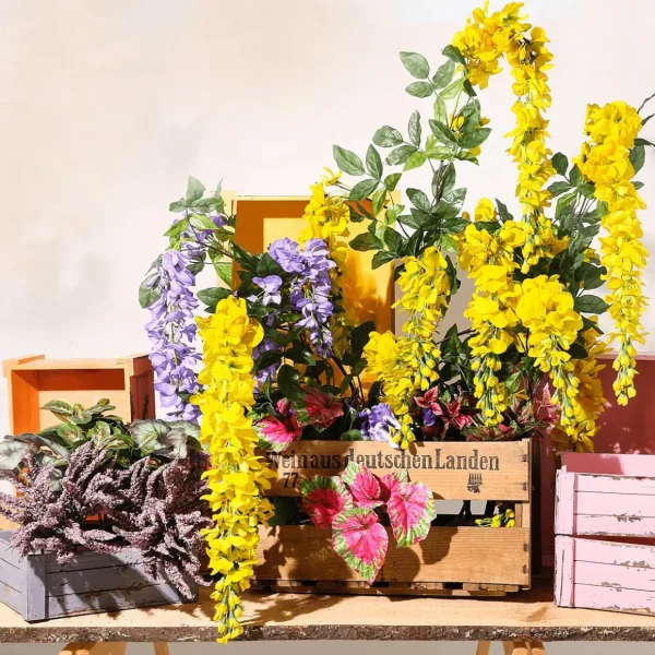 Herbstdeko | Kunstblumen^DecoWoerner Künstlicher Erikabusch Heidekraut, 30 Cm violett
