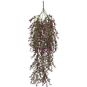 Hängepflanzen | Schwer Entflammbare Kunstpflanzen^DecoWoerner Künstlicher Glanzmispelhänger B1, Lila - Grün 85 Cm violett