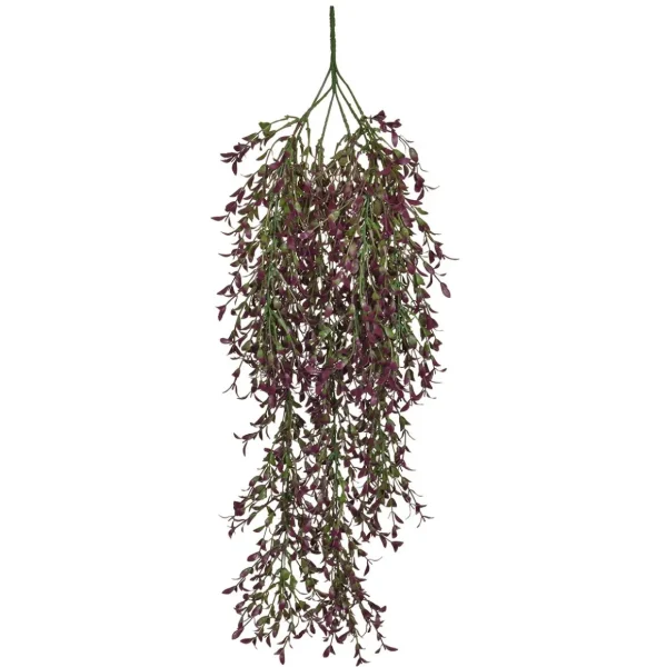 Hängepflanzen | Schwer Entflammbare Kunstpflanzen^DecoWoerner Künstlicher Glanzmispelhänger B1, Lila - Grün 85 Cm violett