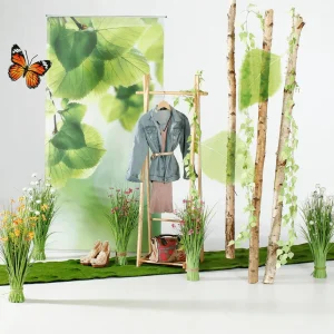 Frühlingsdeko | Dekogras^DecoWoerner Künstlicher Grasbund Mit Blüten 67 Cm orange