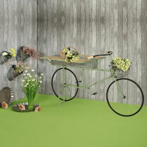 Frühlingsdeko | Dekogras^DecoWoerner Künstlicher Grasbund Mit Weißen Blüten 70 Cm grün