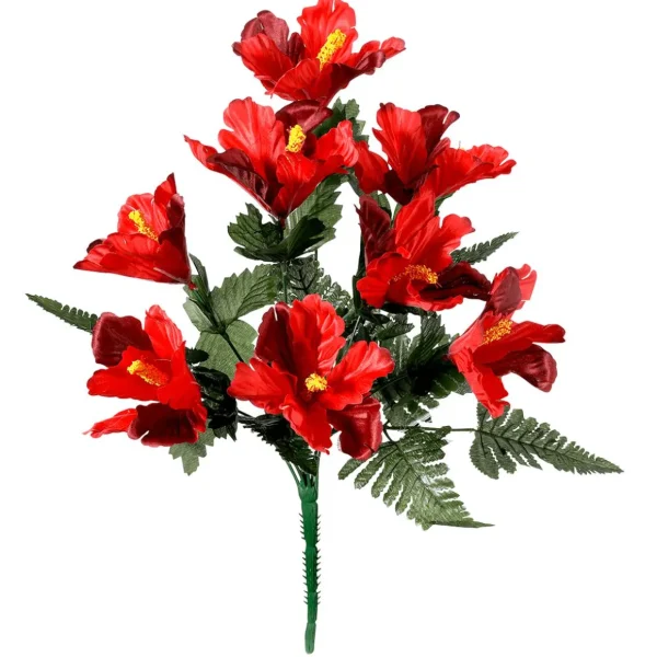 Sommerdeko | Blumensträuße & Blumenkränze^DecoWoerner Künstlicher Hibiskus-Blumenstrauß, 46 Cm rot