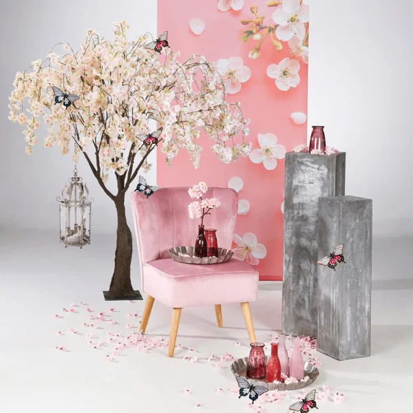 Frühlingsdeko | Kunstbäume^DecoWoerner Künstlicher Kirschblüten Baum Weiß - Rosè, 150 Cm rosa
