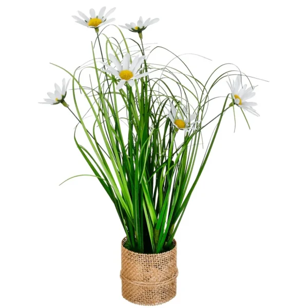 Kunstblumen^DecoWoerner Künstlicher Margeritenbund Im Topf 33 Cm weiß