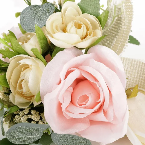 Blumensträuße & Blumenkränze^DecoWoerner Künstlicher Mini Rosen-Blumenstrauß-Mix 20 Cm rosa