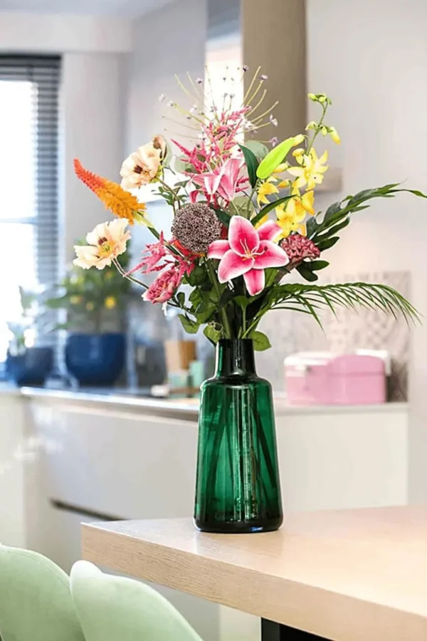 Kunstblumen | Blumensträuße & Blumenkränze^DecoWoerner Künstlicher Mohn-Rosen-Lilien-Mix Blumenstrauß mehrfarbig
