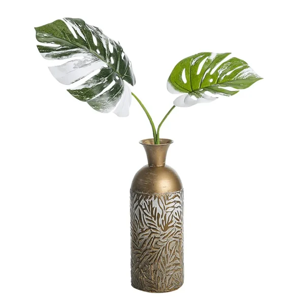 Sommerdeko | Blätter^DecoWoerner Künstlicher Monstera Deliciosa Albo Variegata Blätter-Zweig 85 Cm grün