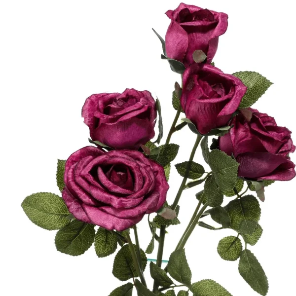 Themen-Deko | Kunstblumen^DecoWoerner Künstlicher Rosenzweig, 73 Cm, Burgundy rot