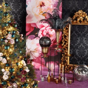 Themen-Deko | Kunstblumen^DecoWoerner Künstlicher Rosenzweig, 73 Cm, Burgundy rot