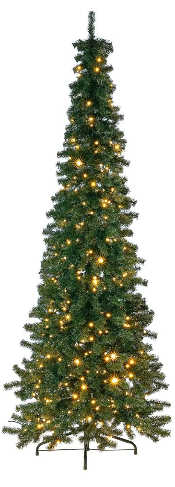 Künstliche Weihnachtsbäume^DecoWoerner Künstlicher, Schmaler Tannebaum Mit LED 210 Cm grün