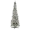 Künstliche Weihnachtsbäume^DecoWoerner Künstlicher, Schmaler Tannebaum, Beschneit 210 Cm weiß