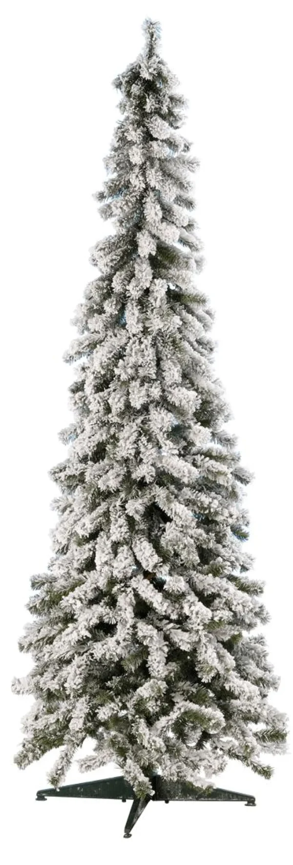 Künstliche Weihnachtsbäume^DecoWoerner Künstlicher, Schmaler Tannebaum, Beschneit 150 Cm weiß