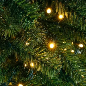Künstliche Weihnachtsbäume^DecoWoerner Künstlicher, Schmaler Tannebaum Mit LED 210 Cm grün