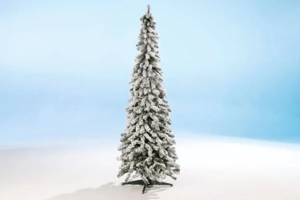 Künstliche Weihnachtsbäume^DecoWoerner Künstlicher, Schmaler Tannebaum, Beschneit 150 Cm weiß