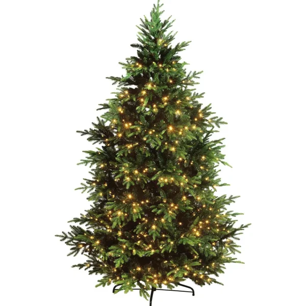Künstliche Weihnachtsbäume^DecoWoerner Künstlicher Spritzguss-Weihnachtsbaum Rottanne Mit LED 240 Cm grün