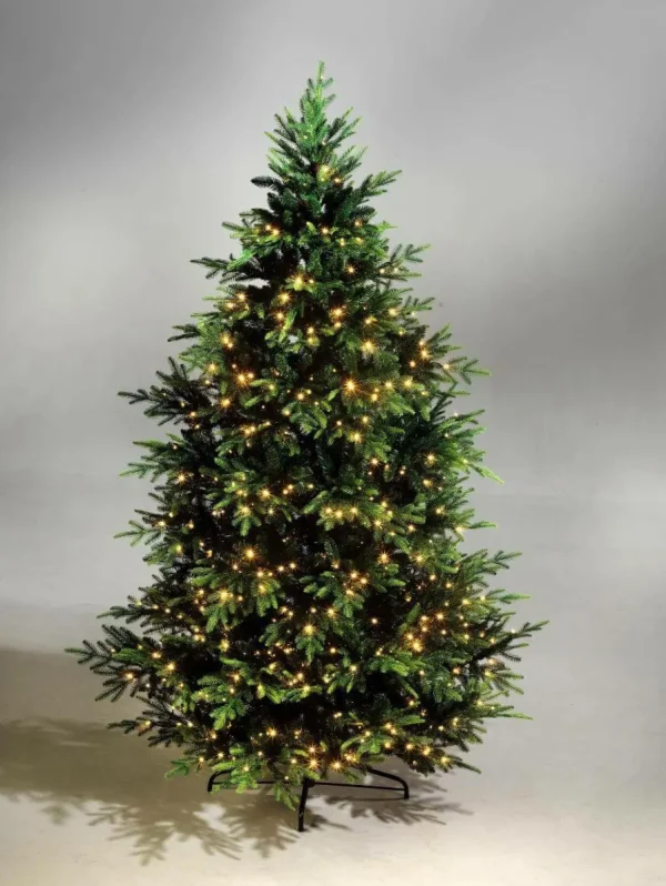Künstliche Weihnachtsbäume^DecoWoerner Künstlicher Spritzguss-Weihnachtsbaum Rottanne Mit LED 240 Cm grün