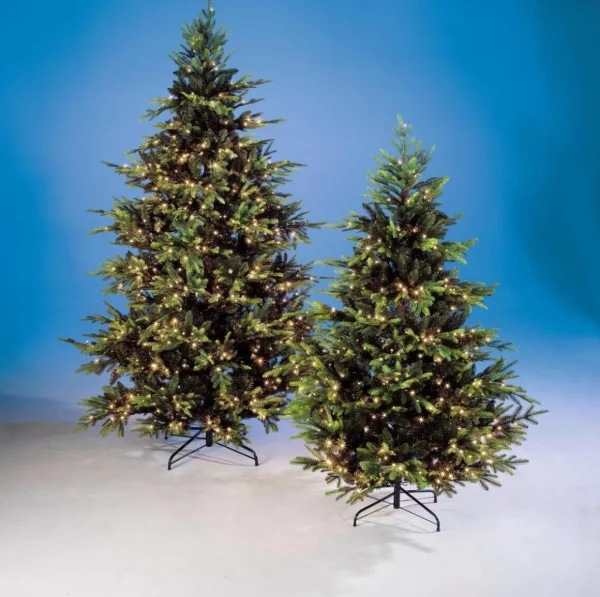 Künstliche Weihnachtsbäume^DecoWoerner Künstlicher Spritzguss-Weihnachtsbaum Rottanne Mit LED 180 Cm grün