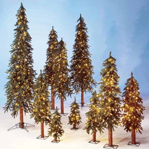 Künstliche Weihnachtsbäume^DecoWoerner Künstlicher Tannenbaum Alpintanne Mit LED 240 Cm grün