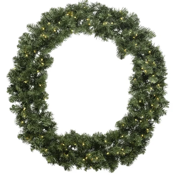 Weihnachtskränze^DecoWoerner Künstlicher Tannenkranz Mit LED Warm-weiß IP44, 60 Cm Ø grün