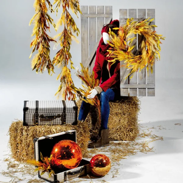 Herbstdeko | Blumensträuße & Blumenkränze^DecoWoerner Künstlicher Türkranz Herbst, 63 Cm Ø gelb