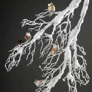 Winterdeko^DecoWoerner Künstlicher er Winter Deko-Ast 145 Cm weiß