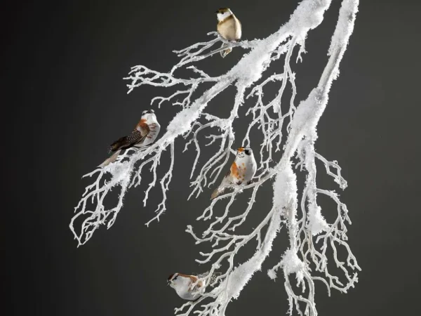 Winterdeko^DecoWoerner Künstlicher er Winter Deko-Ast 145 Cm weiß