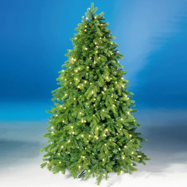 Künstliche Weihnachtsbäume^DecoWoerner Künstlicher Weihnachtsbaum Nordmanntanne Mit LED 150 Cm grün