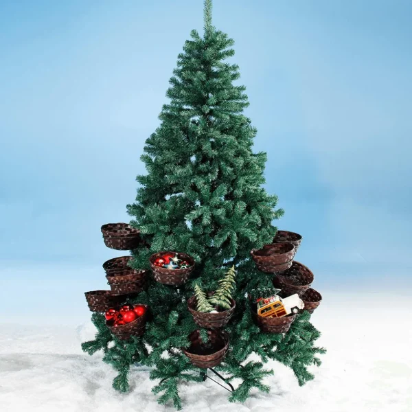 Künstliche Weihnachtsbäume^DecoWoerner Künstlicher Weihnachtsbaum Mit 20 Körben Für Geschenke Und Ware 195 Cm grün