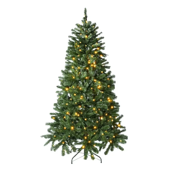 Künstliche Weihnachtsbäume^DecoWoerner Künstlicher Weihnachtsbaum Weißtanne Mit LED 180 Cm grün