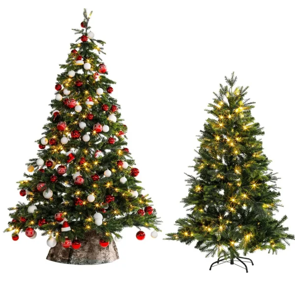 Künstliche Weihnachtsbäume^DecoWoerner Künstlicher Weihnachtsbaum Edeltanne Mit LED 240 Cm grün